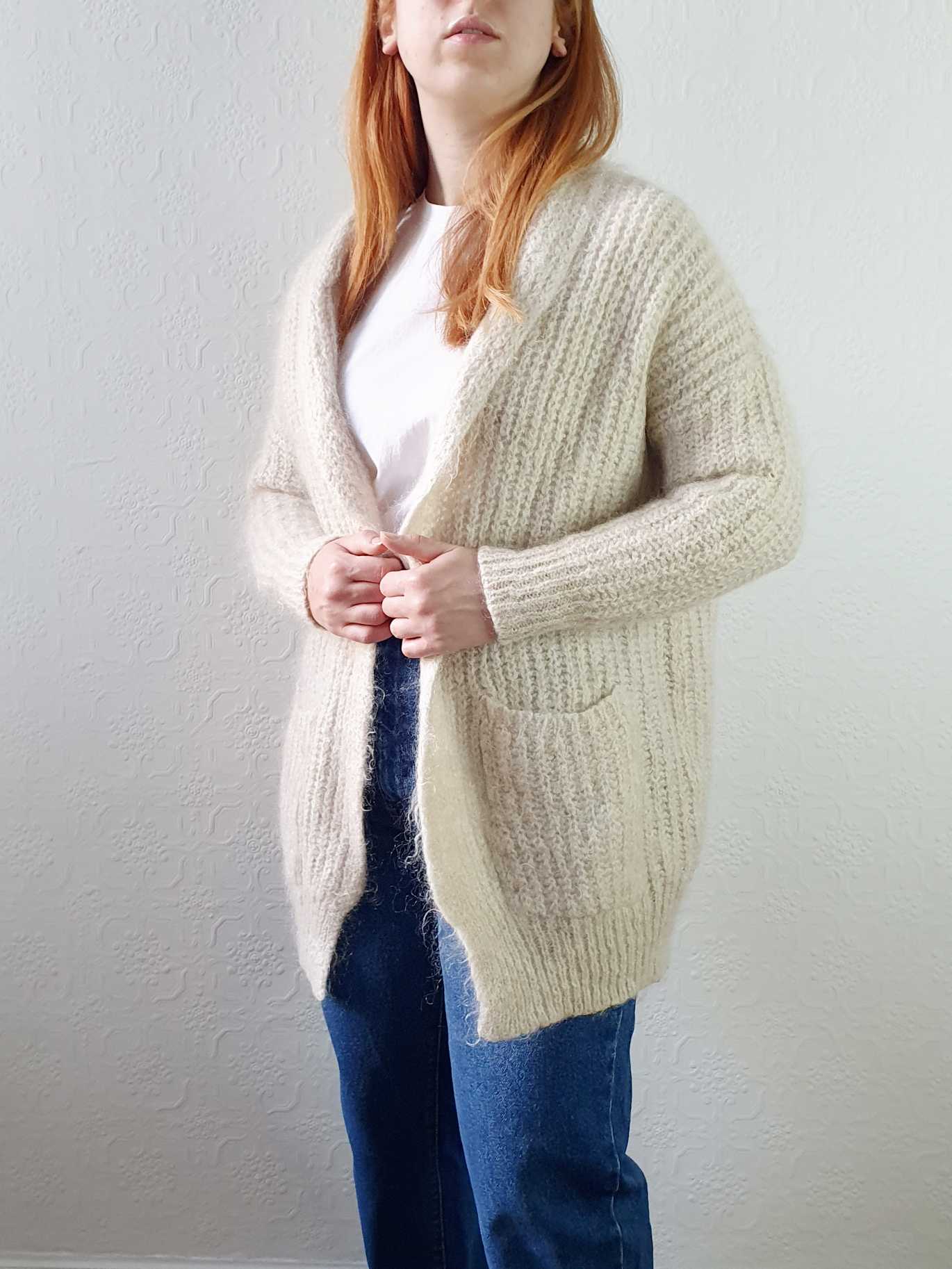 Maje Cream Mohair Cardigan  - S - Image 2