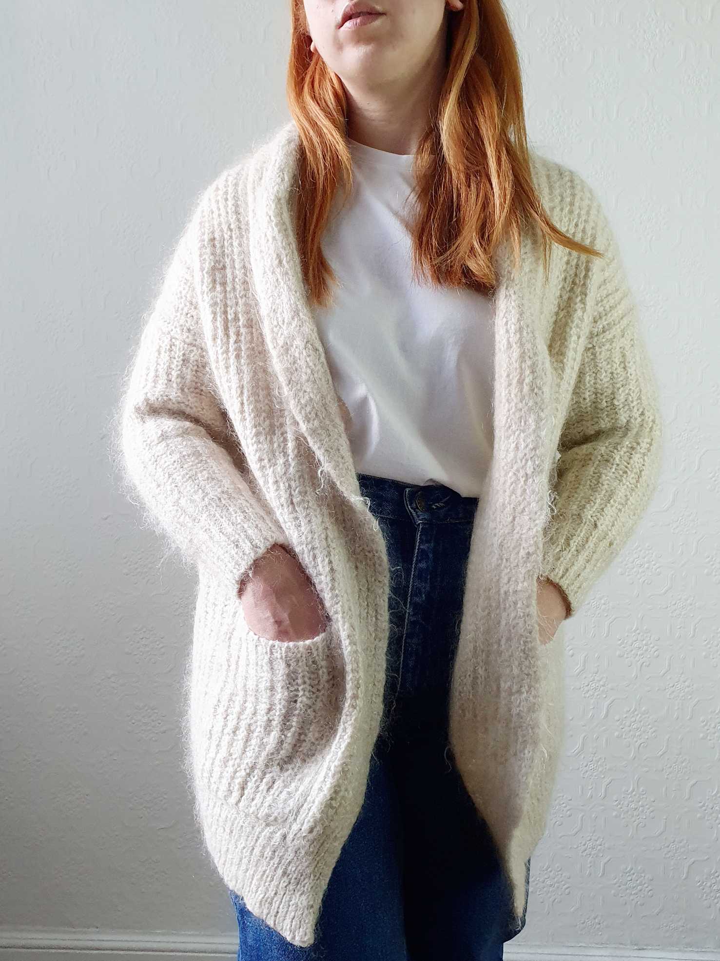 Maje Cream Mohair Cardigan  - S - Image 3