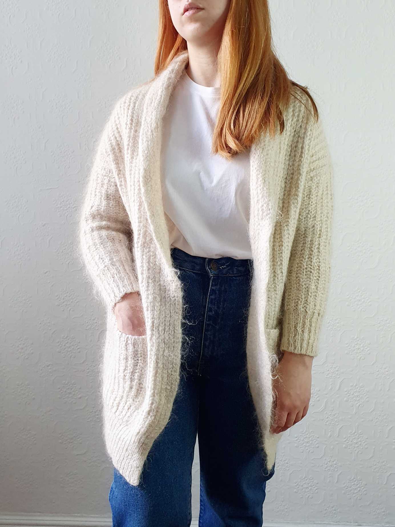 Maje Cream Mohair Cardigan  - S - Image 5