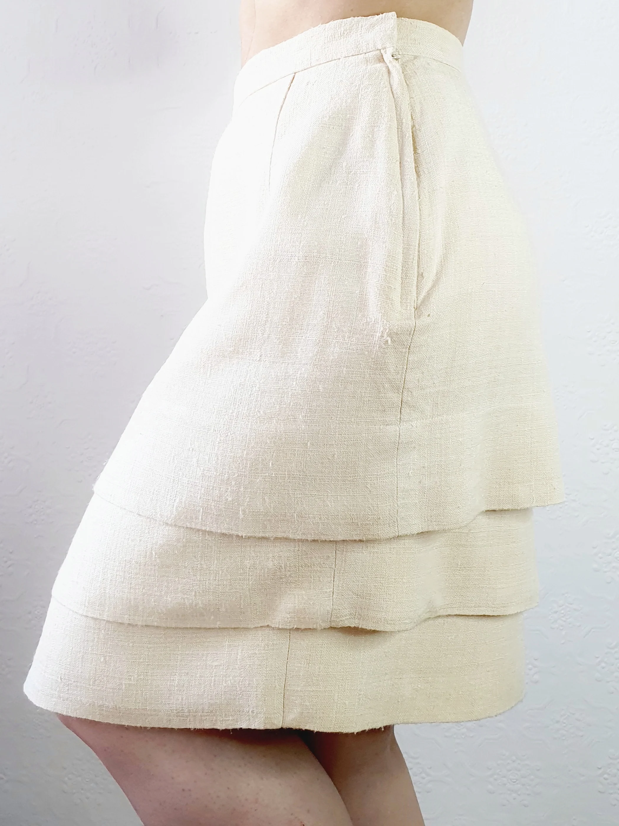Raw Silk Tiered Skirt - M - Image 5