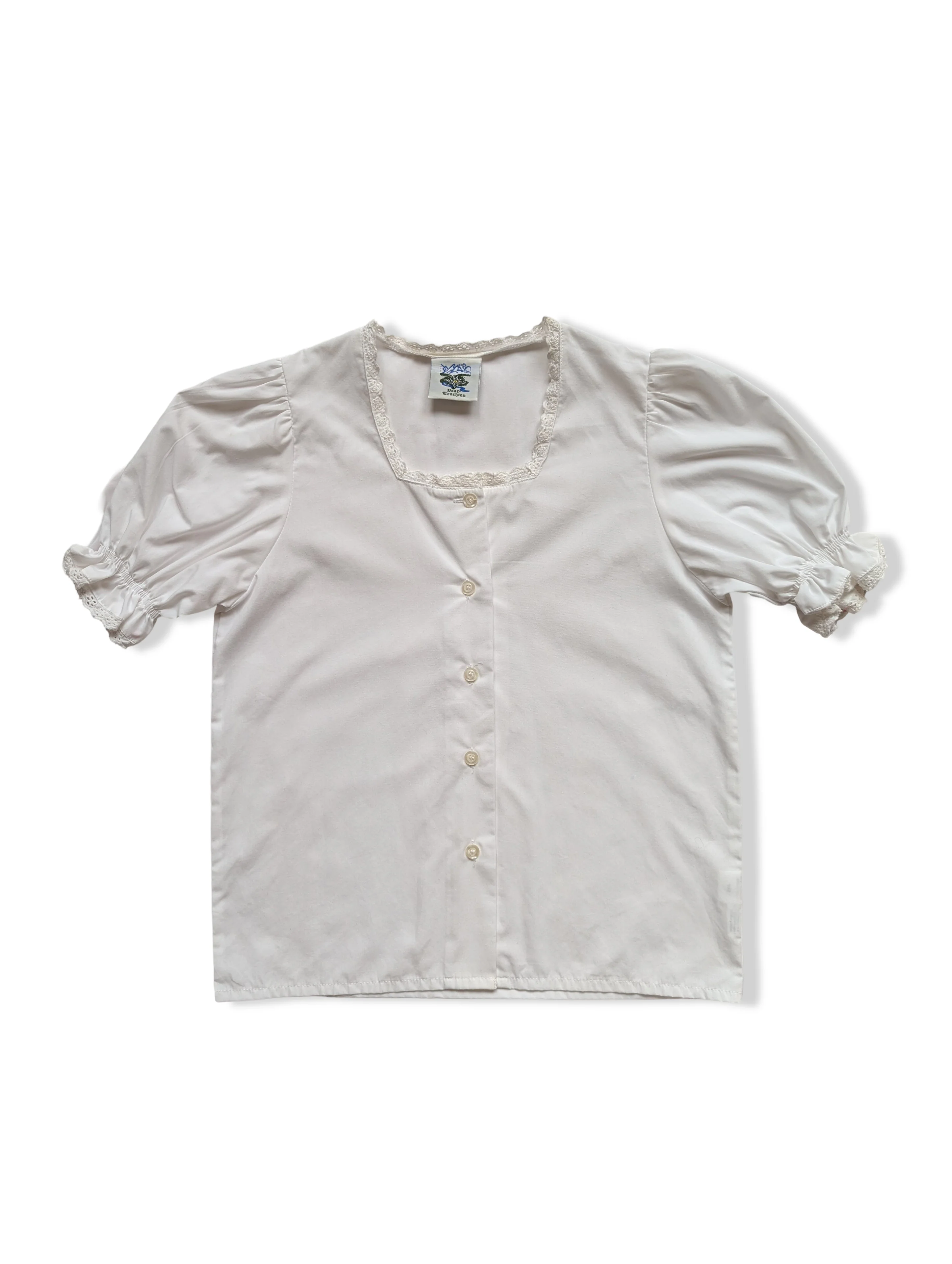 Vintage Austrian White Button Down Blouse - XS