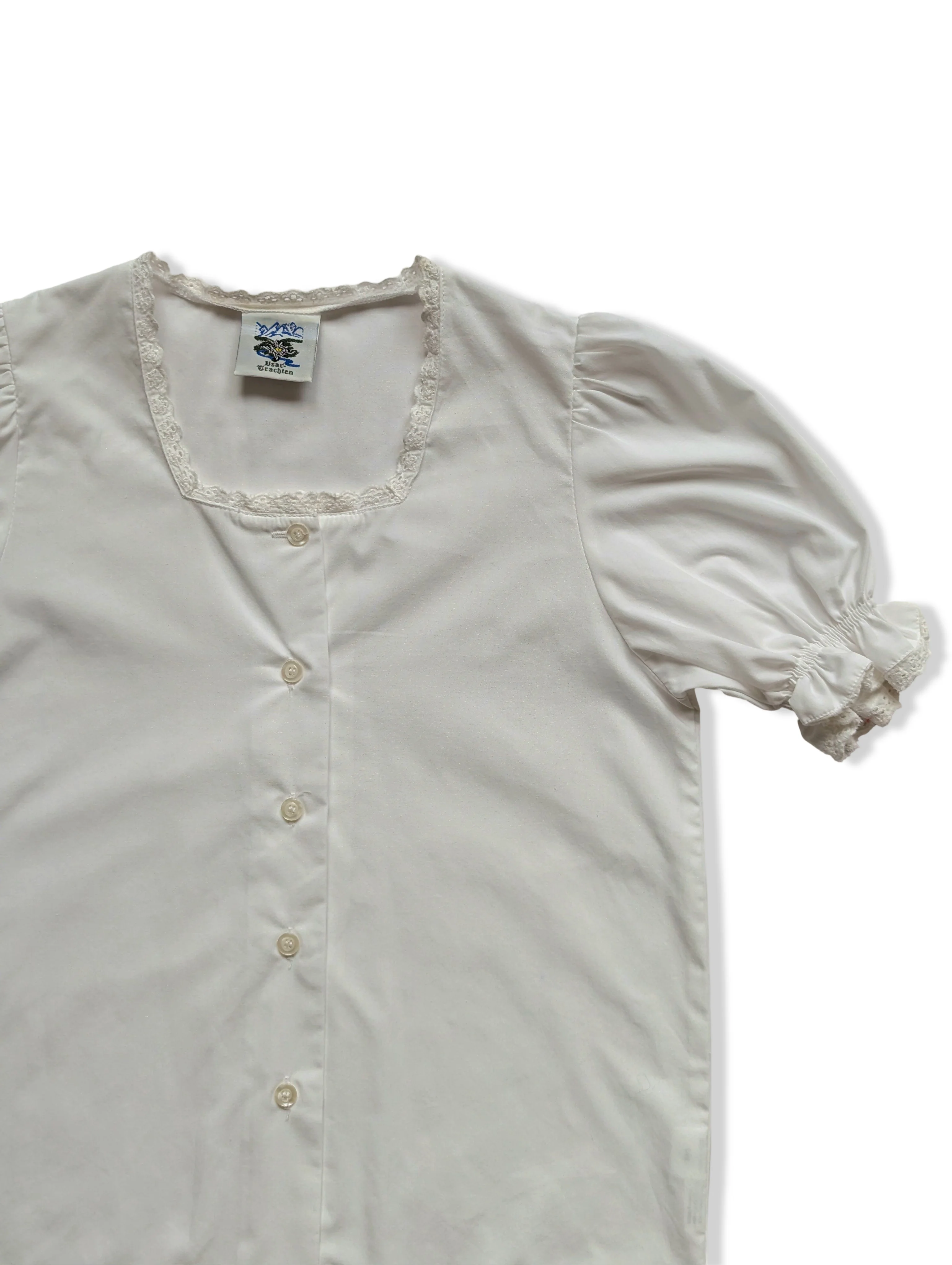 Vintage Austrian White Button Down Blouse - XS - Image 2