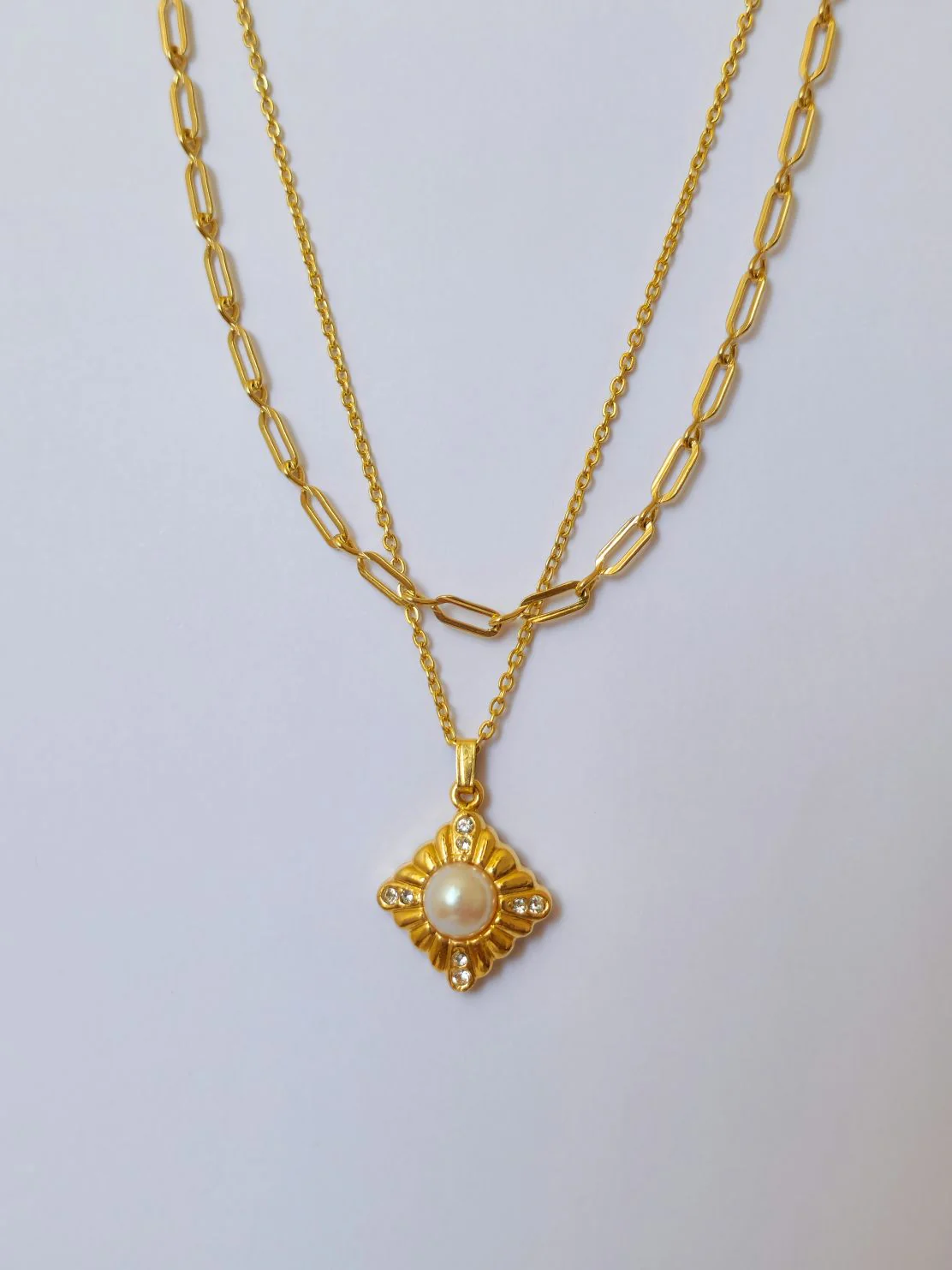 Vintage Gold Plated Chain Layering Set - Image 2