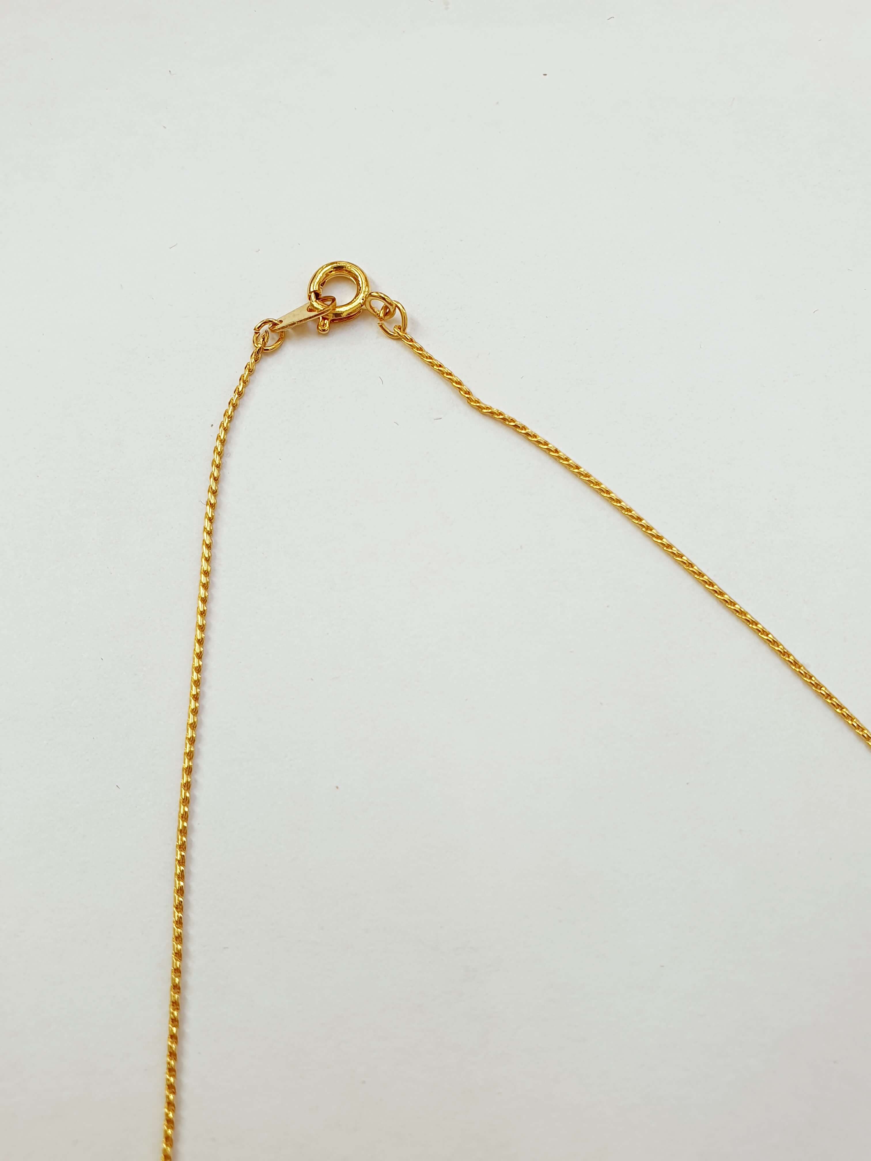 Vintage Gold Plated Fine Chain Necklace with Beads - Grey - Image 5