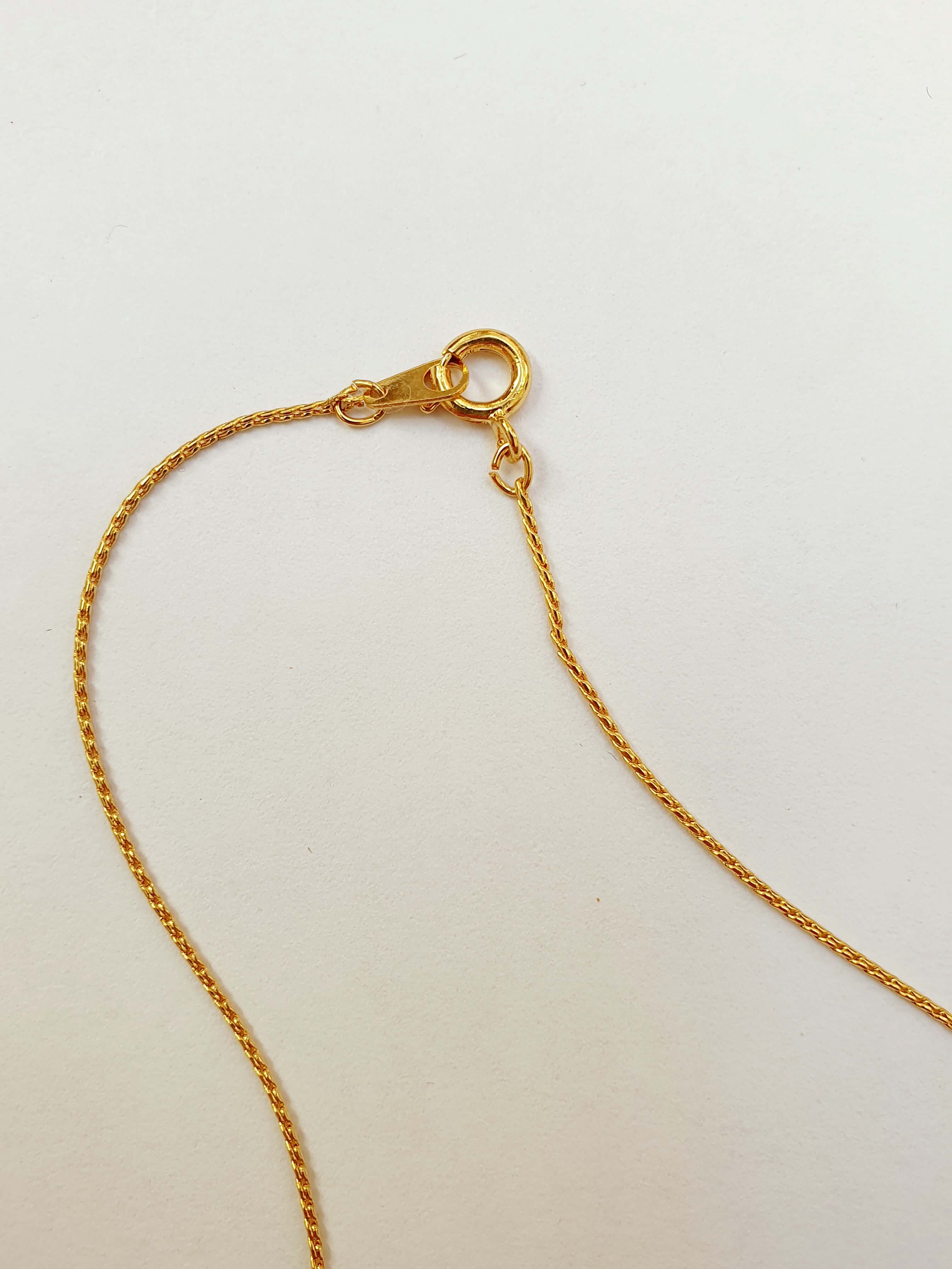 Vintage Gold Plated Fine Chain Necklace with Beads - Multi - Image 5