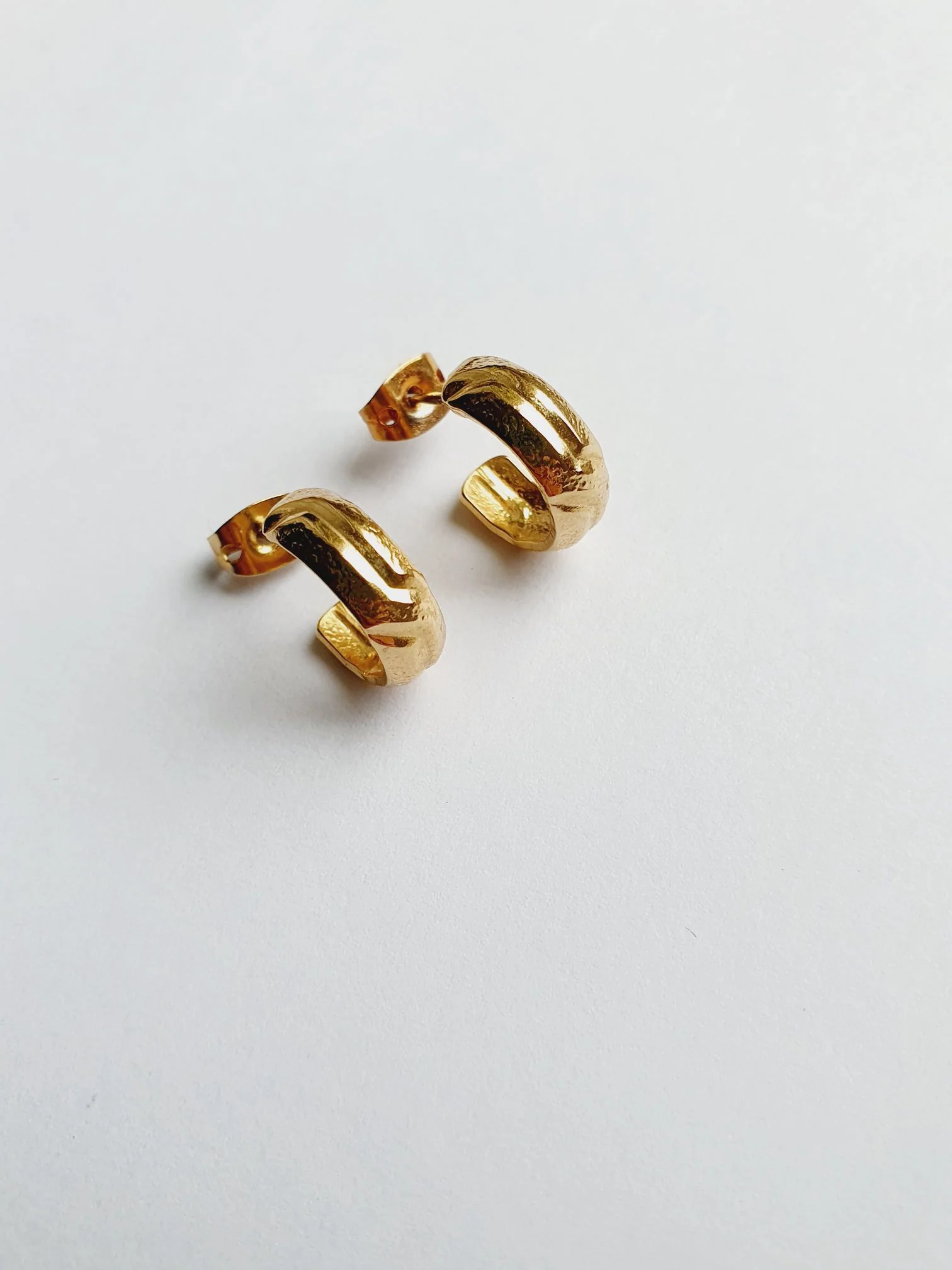 Vintage Gold Plated Minimal Micro Hoops - Image 6