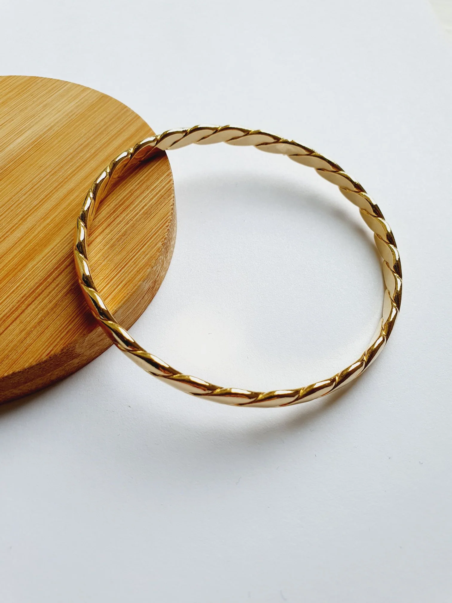 Vintage Gold Plated Twist Bangle Bracelet