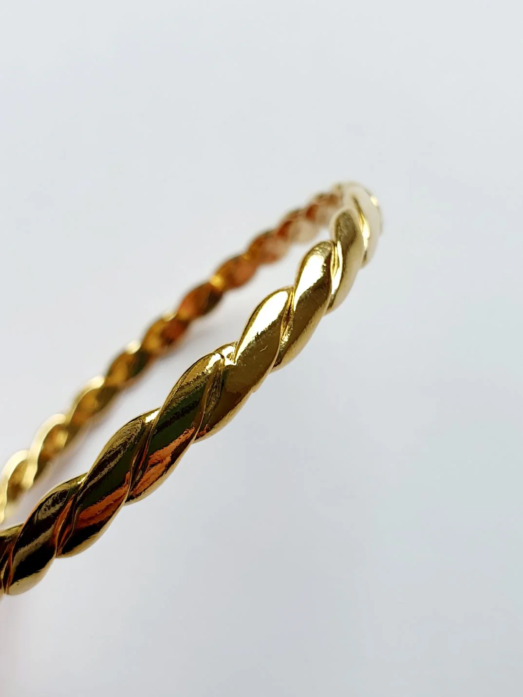 Vintage Gold Plated Twist Bangle Bracelet - Image 4