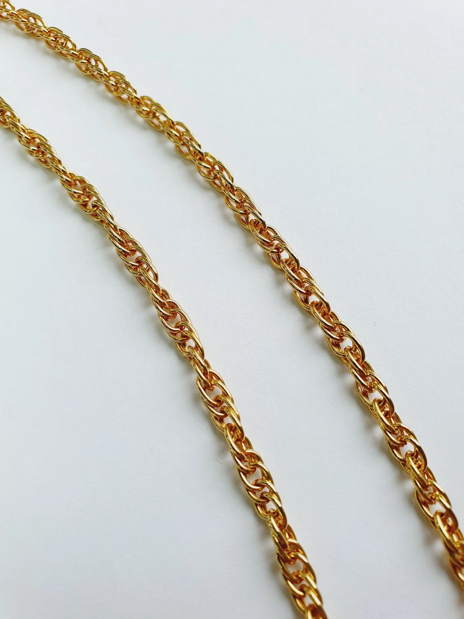 Vintage Gold Plated Wheat Chain Necklace 24" - Image 3