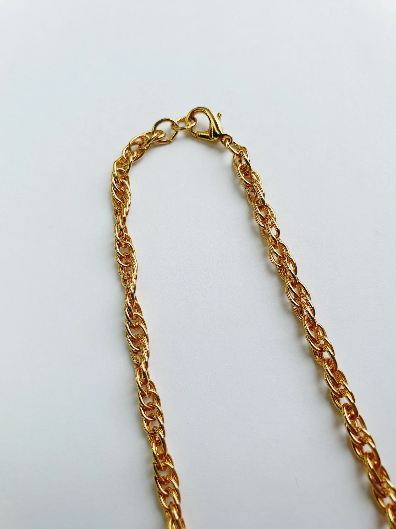 Vintage Gold Plated Wheat Chain Necklace 24" - Image 4