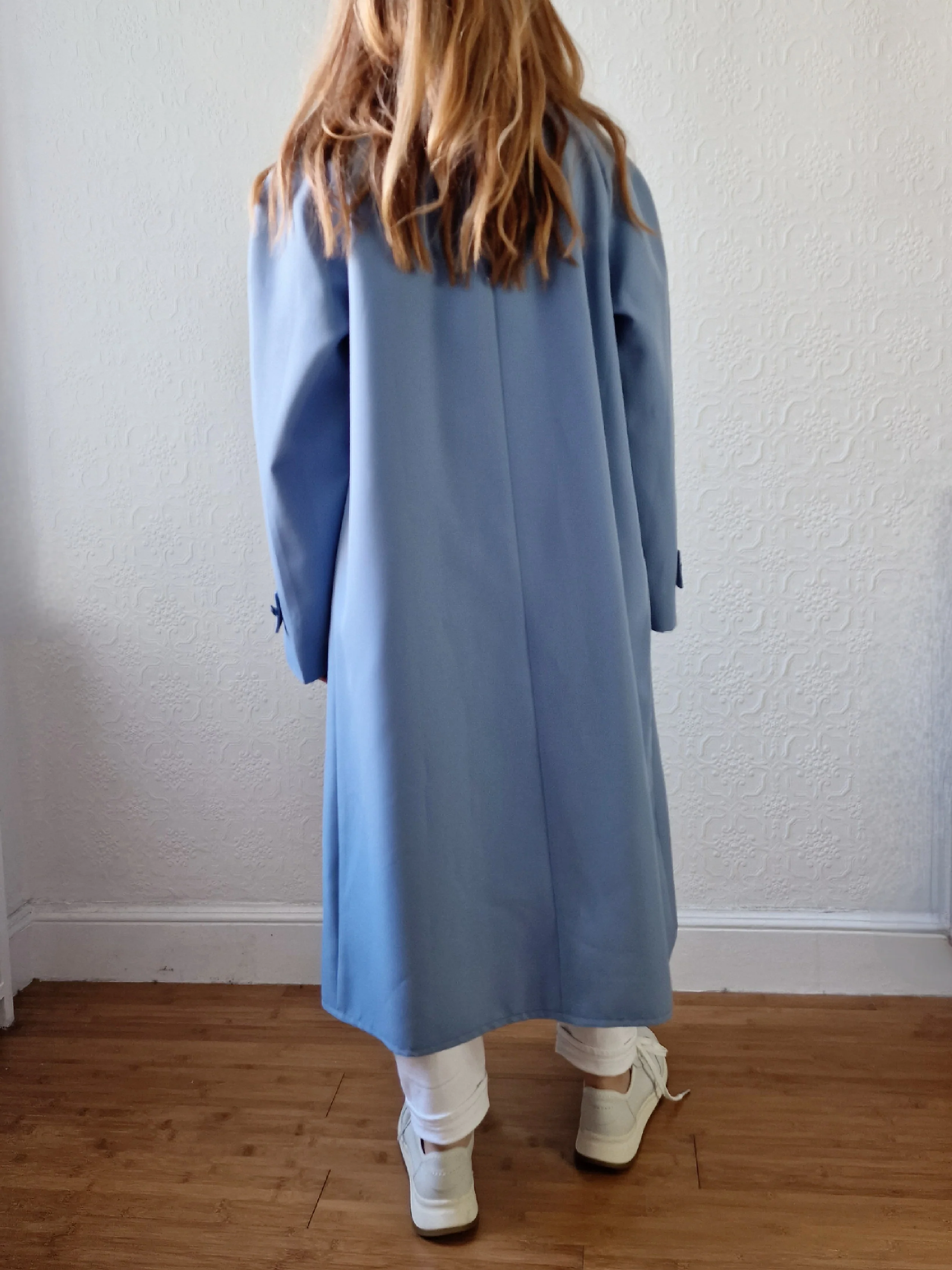 Vintage Light Blue Single Breasted Trench Coat - M/L - Image 6
