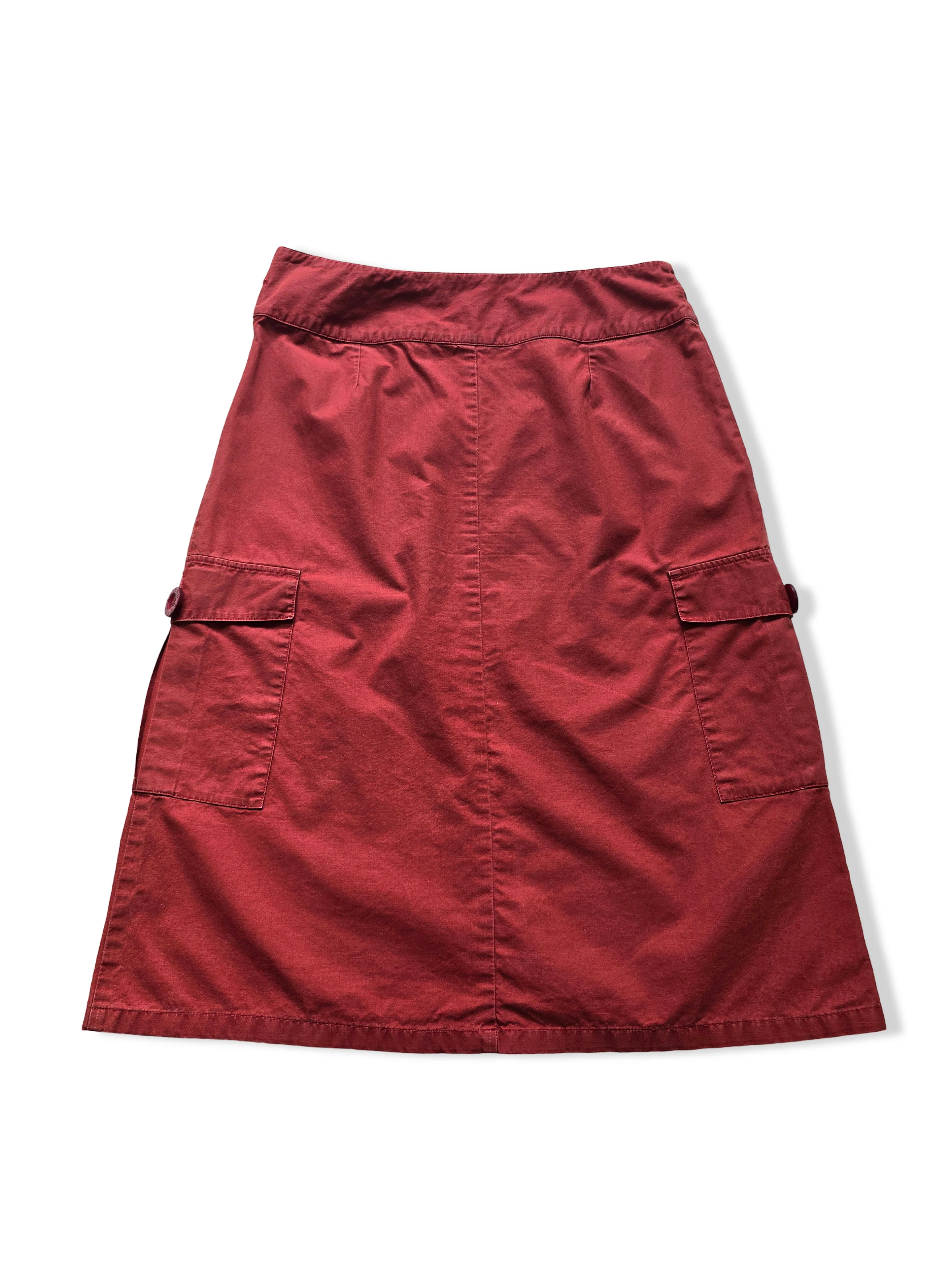 Vintage Red A-Line Cargo Skirt - M - Image 2