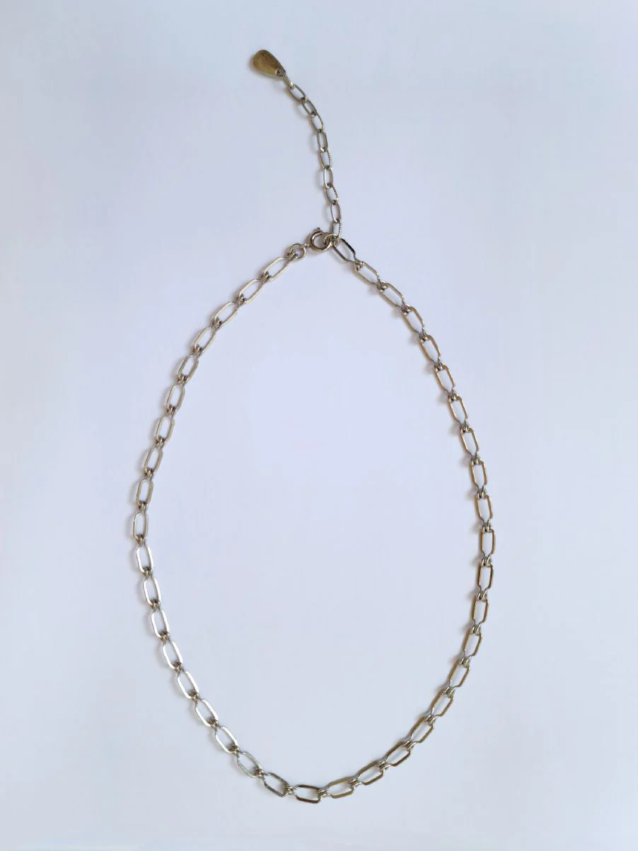Vintage Silver Plated Paperclip Style Chain Necklace - Image 4
