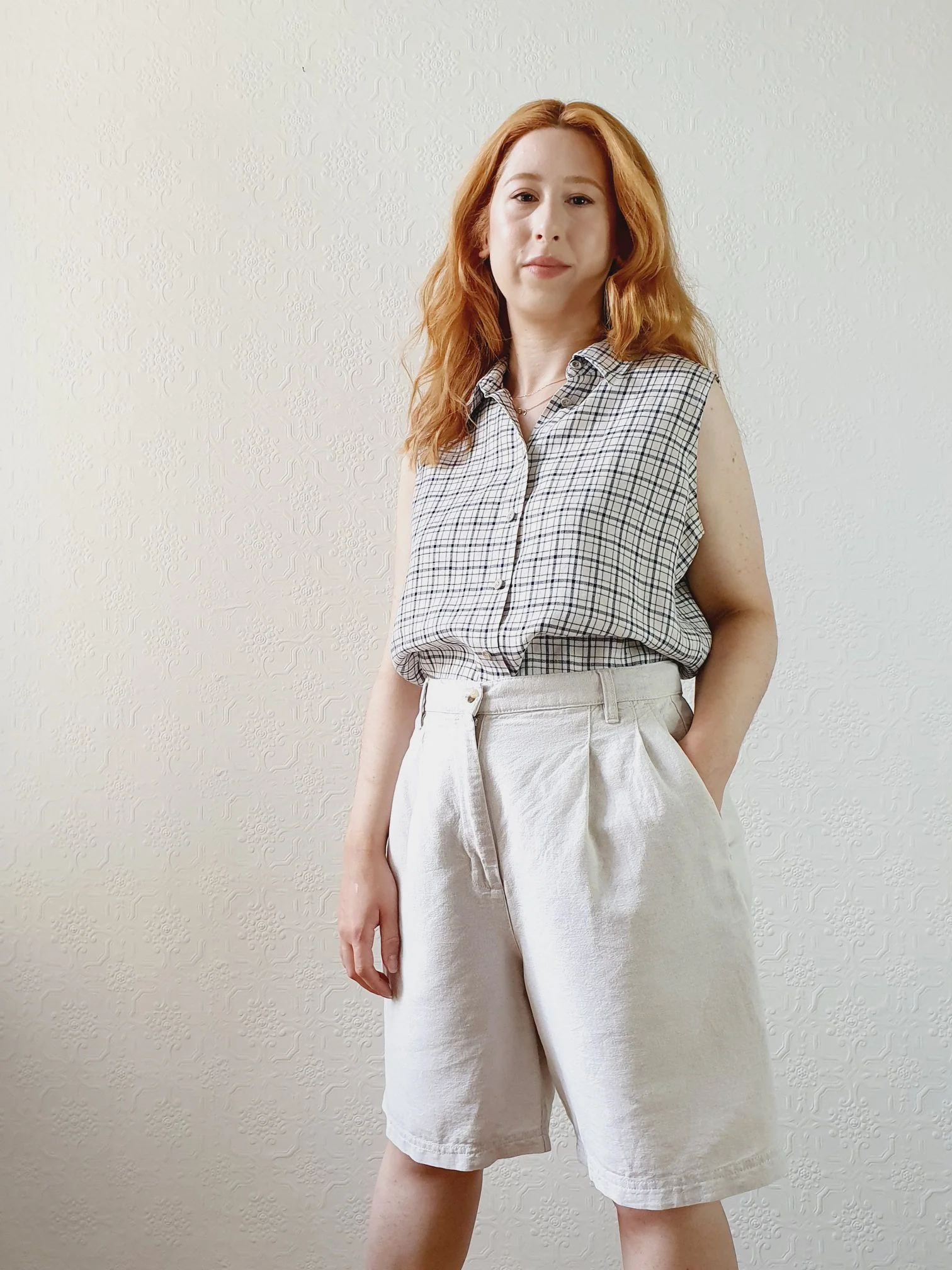 Vintage St Michael Check Top - L - Image 5